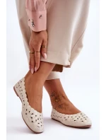 Ažurové Lesklé Baleríny Dámské Bežové model 21625346 - EVENTO