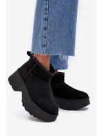 Dámské Nízké Sněhule Na Zasun S Oteplením S Hřejivým Kožíškem Černé Mavelle Dámské Nízké Sněhule Na Zasun S Oteplením S Hřejivým Kožíškem Černé Mavelle