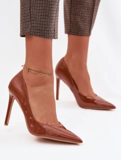 Lakované lodičky z eko kůže Camel Jonira