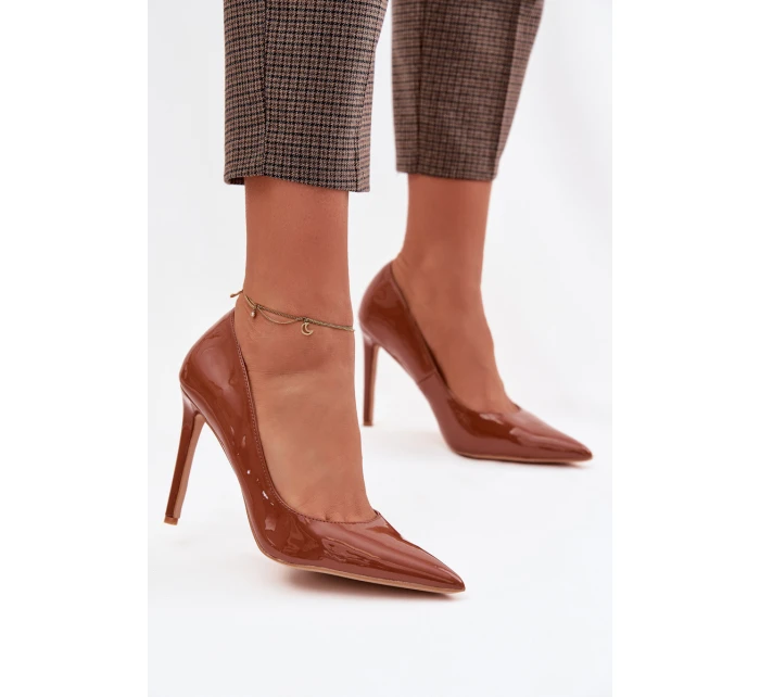 Lakované lodičky z eko kůže Camel Jonira