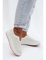 Otevřené Slip-On Boty Na Platformě Bílé Glamma