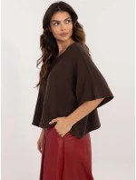 Sweter IT SW model 21877691 ciemny brązowy - FPrice Sweter IT SW model 21877691 ciemny brązowy - FPrice