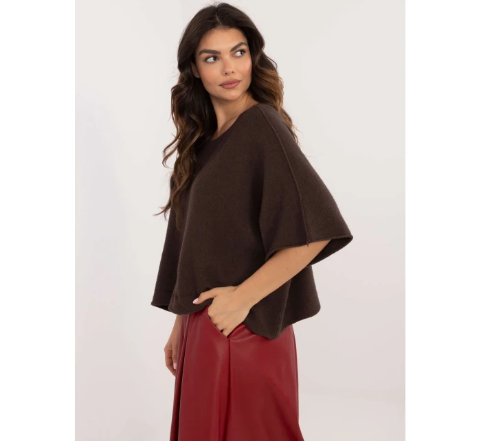 Sweter IT SW model 21877691 ciemny brązowy - FPrice Sweter IT SW model 21877691 ciemny brązowy - FPrice