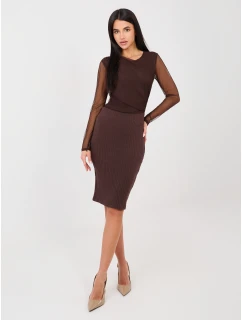 Dámská sukně model 21949097 tmavě hnědá - FPrice