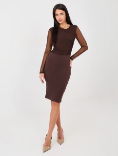 Dámská sukně model 21949097 tmavě hnědá - FPrice