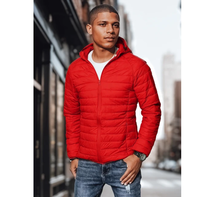 Pánská přechodná prošívaná bunda červená FashionStreet TX4417