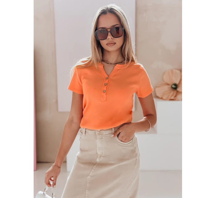 Dámská žebrovaná halenka KISS LOOK oranžová FashionStreet RY2840
