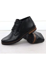 Pánské kožené boty černé model 21905319 Pánské kožené boty černé model 21905319