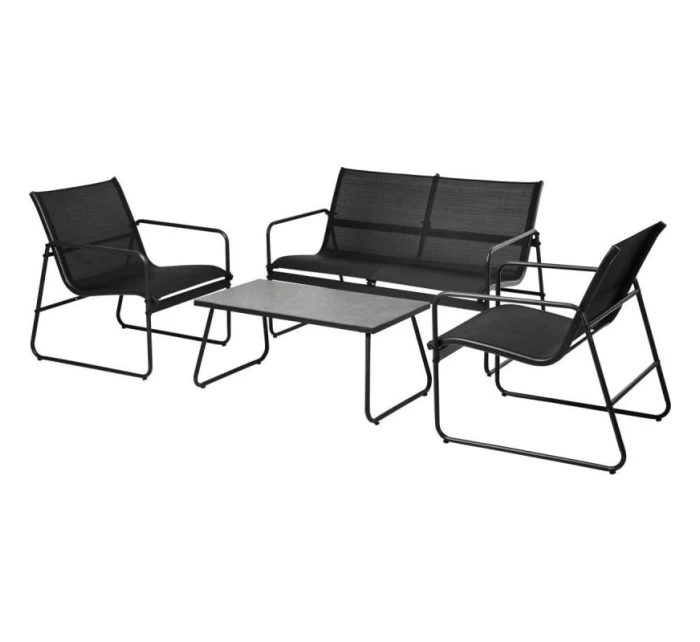 SADA ZAHRADNÍHO NÁBYTKU 4 KUSY ČERNÁ