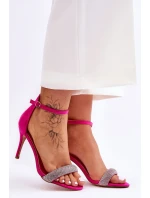 Semišové Sandály Na Vysokém Podpatku S Kamínky Fuchsie Moments Semišové Sandály Na Vysokém Podpatku S Kamínky Fuchsie Moments