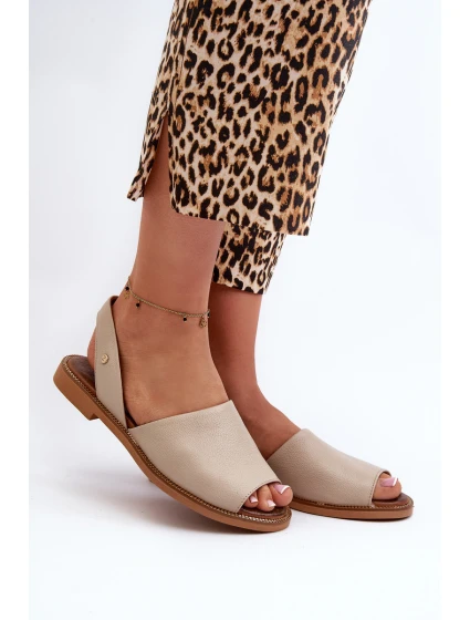 Kožené Sandály Bežové model 21661400 - Zazoo