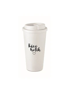 KÁVOHOLIK - bílý termohrnek 475 ml