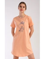 Dámská noční košile s krátkým rukávem Méďa s kytkou