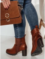 Dámské kozačky na podpatku velbloudí barvy Dstreet model 21981298 - FashionStreet