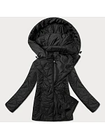 Dámská bunda s odepínací kapucí plus size J Style černá (16M9268-392)