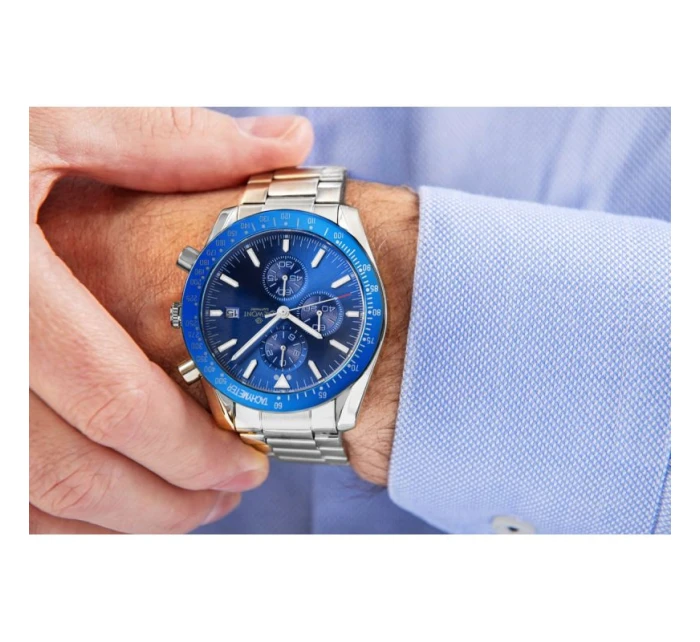 Pánské hodinky Chronograph Sapphire Silver Blue model 21807591 - Giewont