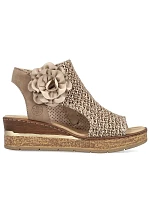 Dámské pohodlné sandály s pletenou platformou béžové Rieker 63791-60 Dámské pohodlné sandály s pletenou platformou béžové Rieker 63791-60