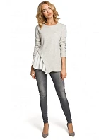 M333 Asymetrická vrstvená halenka - světle šedá