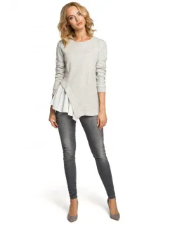 Asymetrická halenka světle šedá model 18001662 - Moe