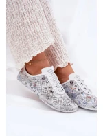 Dámské polobotky z přírodní kůže se vzorem Artiker – bílé Dámské polobotky z přírodní kůže se vzorem Artiker – bílé