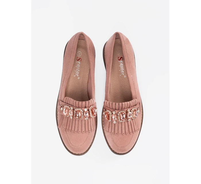 Výborné  mokasíny růžové dámské bez podpatku