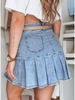 džínová mini sukně s volánky MIRABELL modrá FashionStreet CY0506