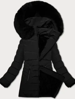 Černá dámská prošívaná zimní bunda s kapucí model 21248283 - S'WEST
