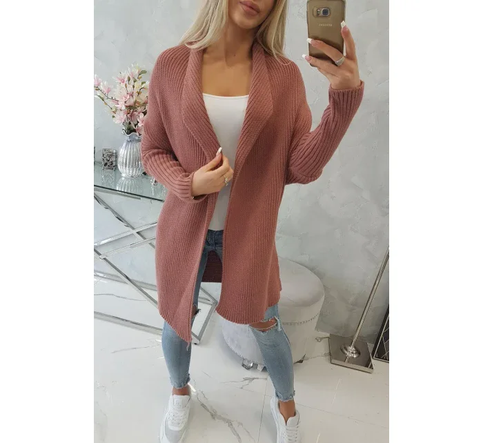 Svetr s netopýřími rukávy tmavě růžový