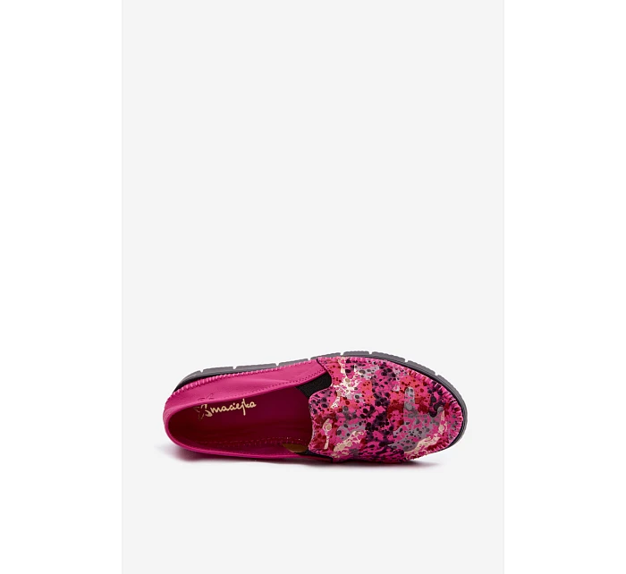 Dámské nazouvací kožené polobotky Maciejka 03512-73 Fuksie