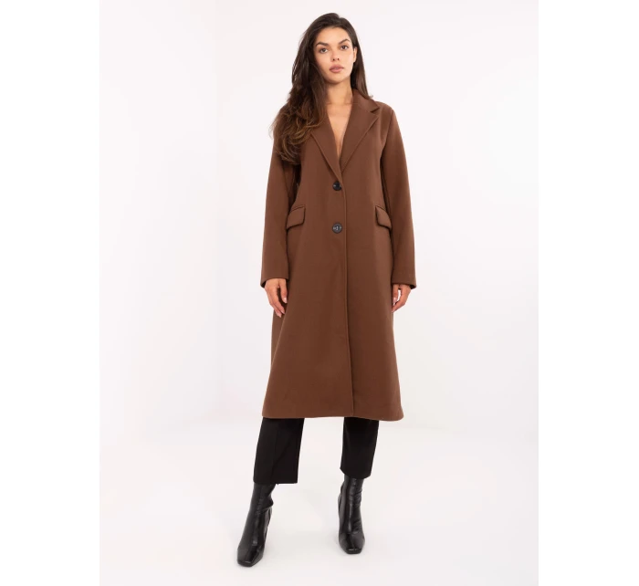 Płaszcz IT PL model 21302321 brązowy - FPrice Płaszcz IT PL model 21302321 brązowy - FPrice