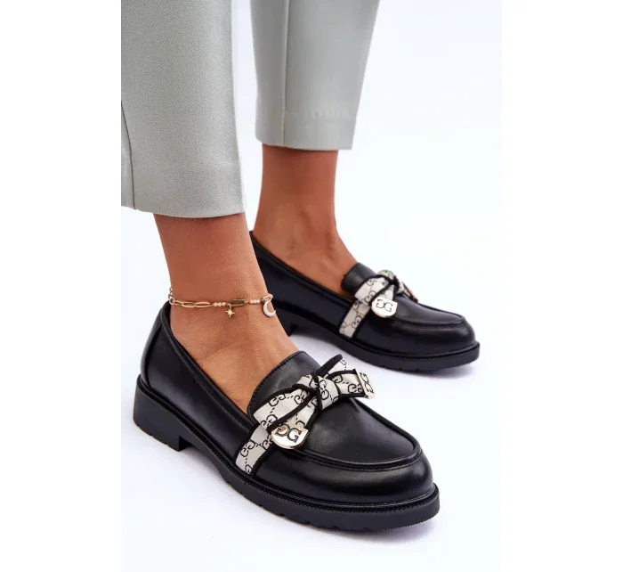 Kožené Dámské Polobotky Mokasíny Černé SBarski HY330