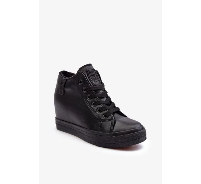 Dámské kožené tenisky na klínku Big Star Black Dámské kožené tenisky na klínku Big Star Black