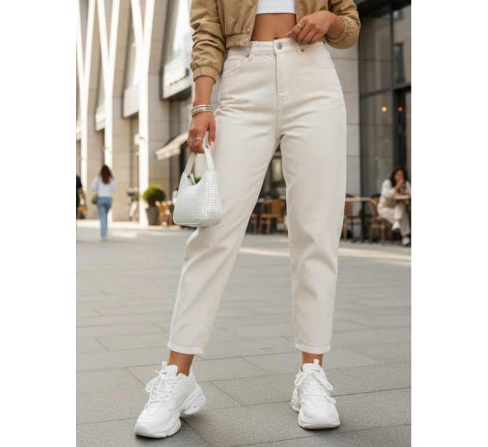 Dámské džíny mom fit s vysokým pasem světle béžové Dstreet model 21996022 - FashionStreet