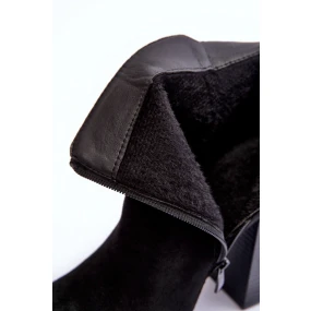 Kožené Boty Na Vysokém Podpatku Černé Liani