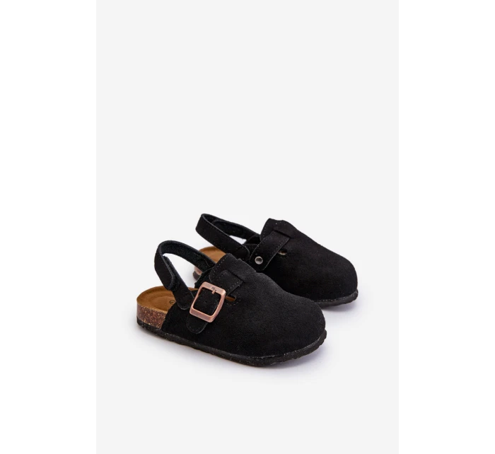 Dětské Černé Sandály Na Platformě Z Korku Vulagia Dětské Černé Sandály Na Platformě Z Korku Vulagia