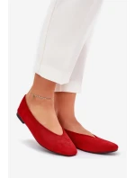 Klasické Baletky Z Eko Semiše Červené model 21687300 - Boto Klasické Baletky Z Eko Semiše Červené model 21687300 - Boto