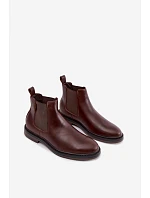 Pánské kožené boty Chelsea Big Star model 22386507 tmavě hnědé - Big Star Shoes Pánské kožené boty Chelsea Big Star model 22386507 tmavě hnědé - Big Star Shoes