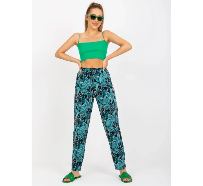 Kalhoty D73771M61869M černozelené