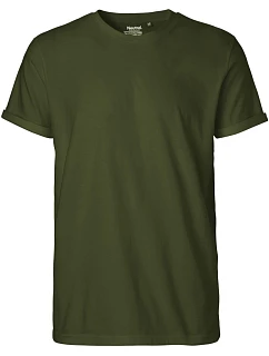 O Pánské bio tričko s ohrnutými rukávy military model 22504531 - Neutral