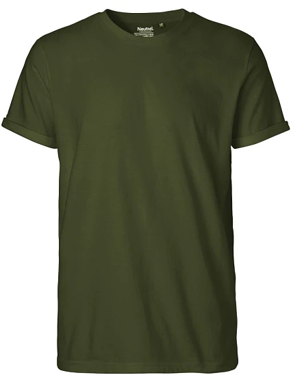 Neutral O 60012 Pánské bio tričko s ohrnutými rukávy 77.6012 military Neutral O 60012 Pánské bio tričko s ohrnutými rukávy 77.6012 military