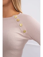 Halenka s ozdobnými knoflíky béžová Halenka s ozdobnými knoflíky béžová