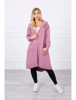 Tmavě růžová bunda oversize s kapucí Tmavě růžová bunda oversize s kapucí