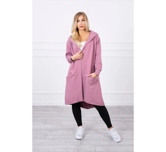 Tmavě růžová bunda oversize s kapucí Tmavě růžová bunda oversize s kapucí