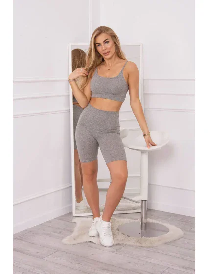 Sportovní set top + legíny šedá Sportovní set top + legíny šedá