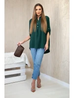 Halenka s prodlouženým zadním dílem tmavě zelená Halenka s prodlouženým zadním dílem tmavě zelená