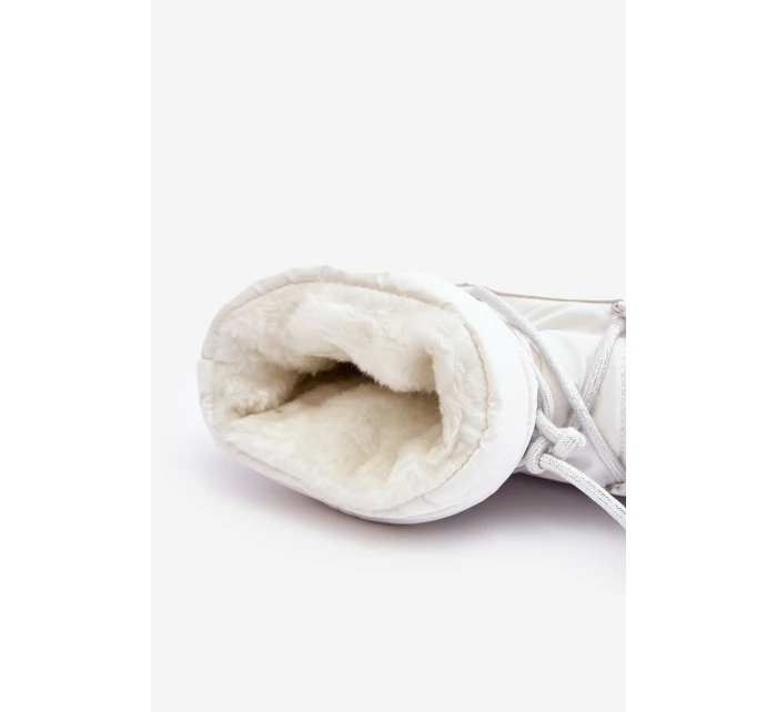 Dámské sněhule na platformě s vázáním bílé model 21641618 - Boto