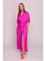 Viskózové maxi šaty se vzorem lila model 21154684 - STYLOVE