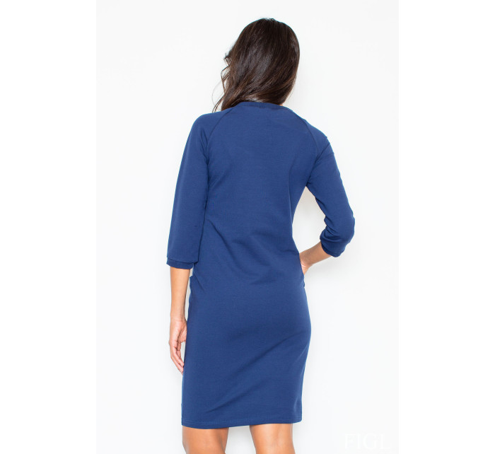 Šaty  v tmavě modré barvě  model 18488240 - Figl