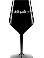 ÚKLID POČKÁ - černá nerozbitná sklenice na víno 470 ml