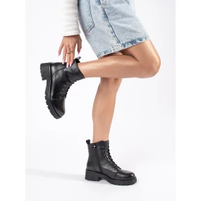 Trendy černé dámské kotníčkové boty platforma Trendy černé dámské kotníčkové boty platforma